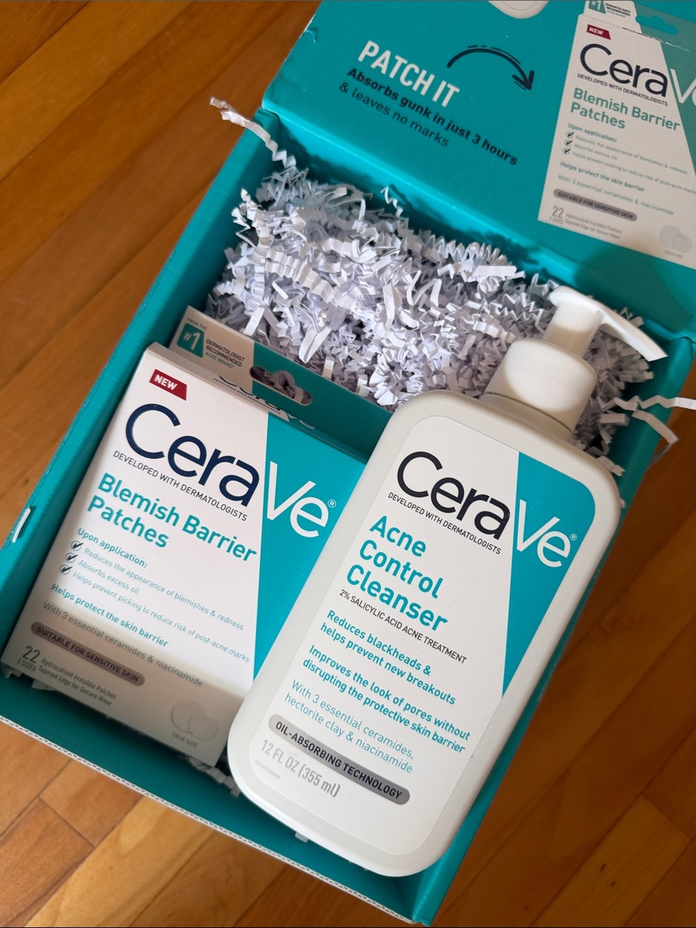 🆕 CERAVE acne control, cleanser, blemish barrier patch set